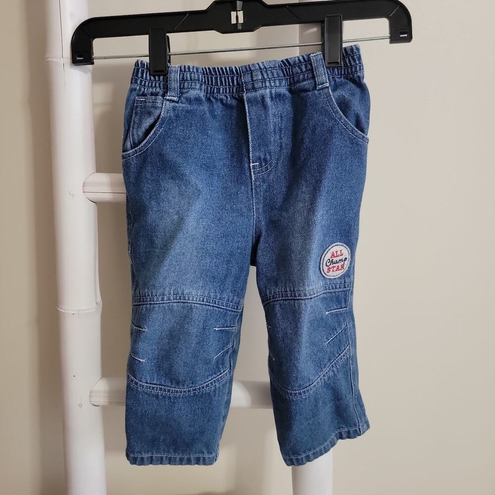 Vintage 90s Jeans Champ All Star Patch Toddler Denim Jeans 18M Medium Wash